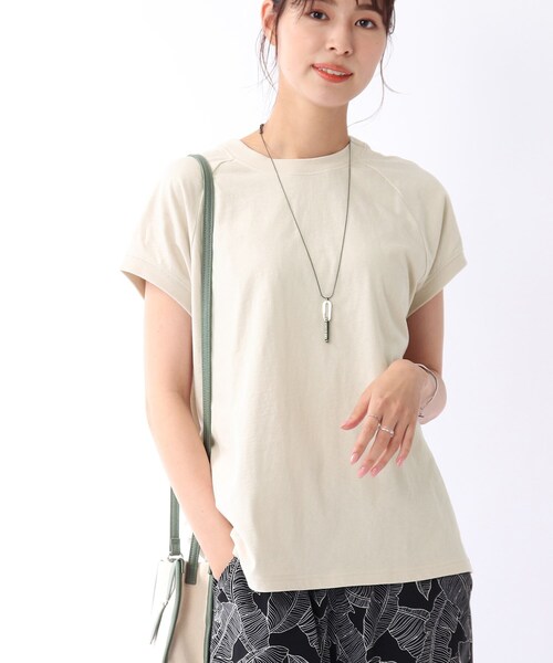 USAコットンモックネックTシャツ