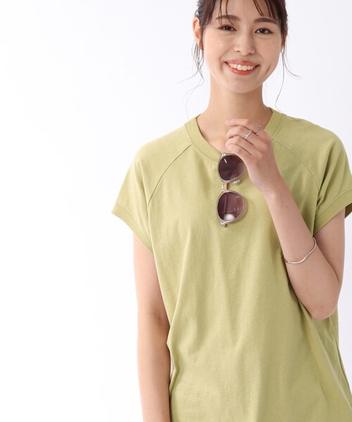 USAコットンモックネックTシャツ