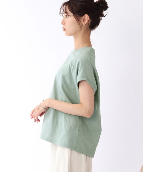 USAコットンモックネックTシャツ