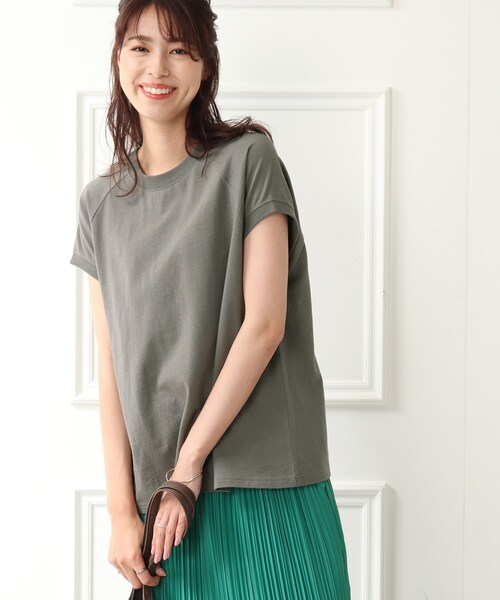 USAコットンモックネックTシャツ