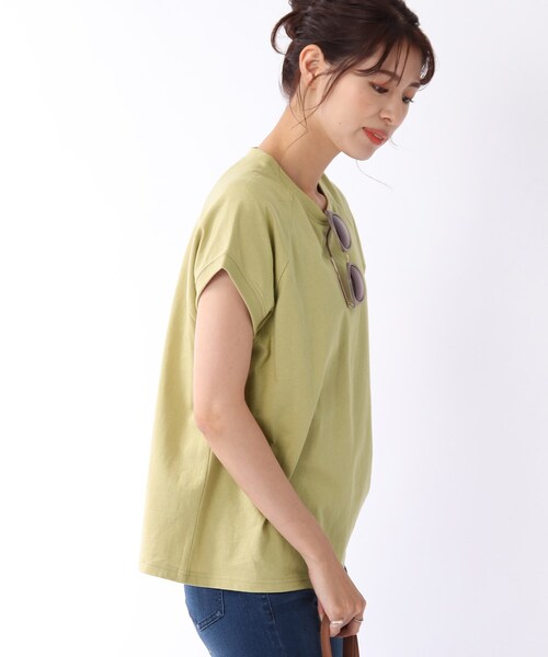 DRESKIP(ドレスキップ)の「◆USAコットンモックネックTシャツ(Tシャツ/カットソー・レディース・ナチュラル/イエロー/ベージュ系2/ライトグリーン/グレー系その他/ホワイト系5・03/02)」の15枚目の写真