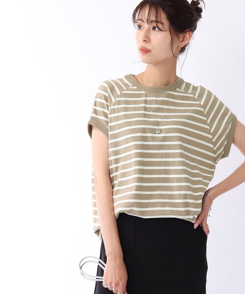 DRESKIP(ドレスキップ)の「◆USAコットンモックネックTシャツ(Tシャツ/カットソー・レディース・ナチュラル/イエロー/ベージュ系2/ライトグリーン/グレー系その他/ホワイト系5・03/02)」の21枚目の写真