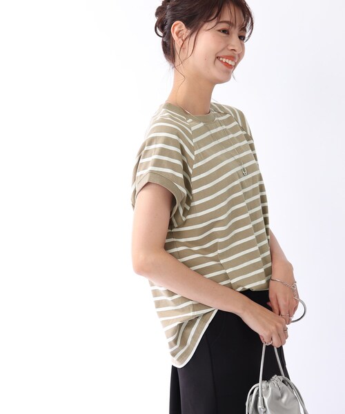 DRESKIP(ドレスキップ)の「◆USAコットンモックネックTシャツ(Tシャツ/カットソー・レディース・ナチュラル/イエロー/ベージュ系2/ライトグリーン/グレー系その他/ホワイト系5・03/02)」の16枚目の写真
