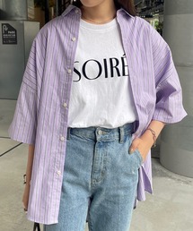 DISCOAT | カラーストライプ半袖ブロードシャツ(シャツ/ブラウス)