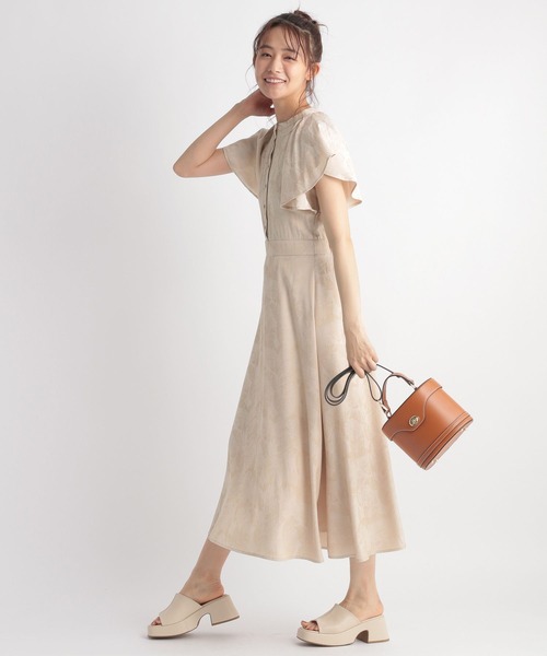 Andemiu(アンデミュウ)の「ジャカードラッフルフリルワンピース349106(ワンピース・レディース・ベージュ/ネイビー/グリーン・FREE)」の10枚目の写真