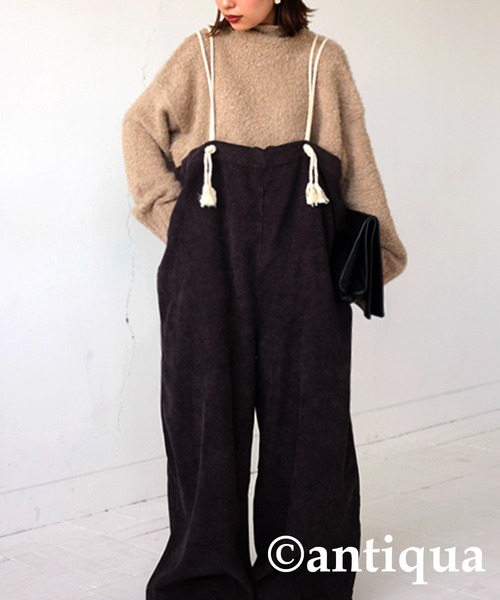 antiqua（アンティカ）の「コーデュロイサロペット（サロペット/オーバーオール・レディース・アッシュグレー/ブラック/ブラウン/オフホワイト・FREE）」の20枚目の写真
