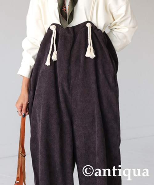 antiqua（アンティカ）の「コーデュロイサロペット（サロペット/オーバーオール・レディース・アッシュグレー/ブラック/ブラウン/オフホワイト・FREE）」の19枚目の写真
