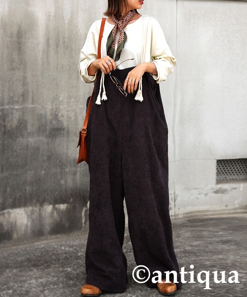antiqua（アンティカ）の「コーデュロイサロペット（サロペット/オーバーオール・レディース・アッシュグレー/ブラック/ブラウン/オフホワイト・FREE）」の17枚目の写真