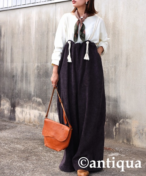 antiqua（アンティカ）の「コーデュロイサロペット（サロペット/オーバーオール・レディース・アッシュグレー/ブラック/ブラウン/オフホワイト・FREE）」の16枚目の写真