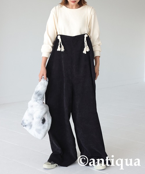 antiqua（アンティカ）の「コーデュロイサロペット（サロペット/オーバーオール・レディース・アッシュグレー/ブラック/ブラウン/オフホワイト・FREE）」の10枚目の写真