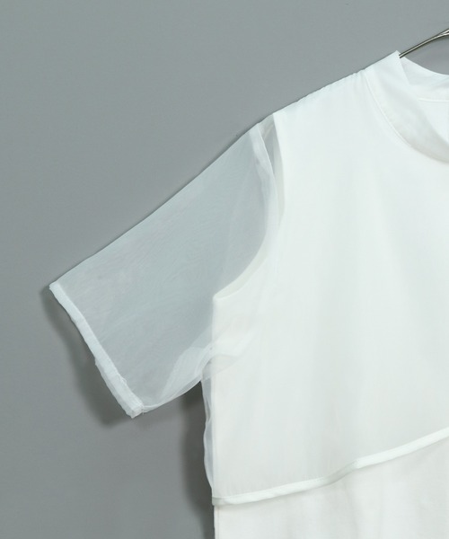 &g'aime（アンジェム）の「【&g’aime】シアーレイヤードトップス（Tシャツ/カットソー・レディース・ホワイト/ブラック/ブラウン・FREE）」の18枚目の写真