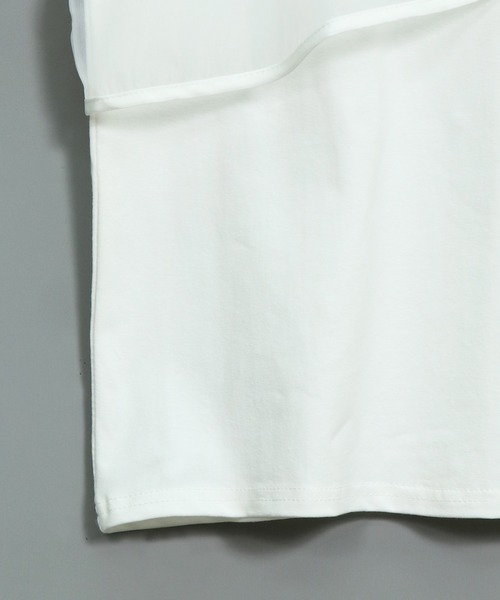 &g'aime（アンジェム）の「【&g’aime】シアーレイヤードトップス（Tシャツ/カットソー・レディース・ホワイト/ブラック/ブラウン・FREE）」の13枚目の写真