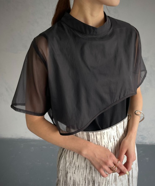 &g'aime（アンジェム）の「【&g’aime】シアーレイヤードトップス（Tシャツ/カットソー・レディース・ホワイト/ブラック/ブラウン・FREE）」の16枚目の写真