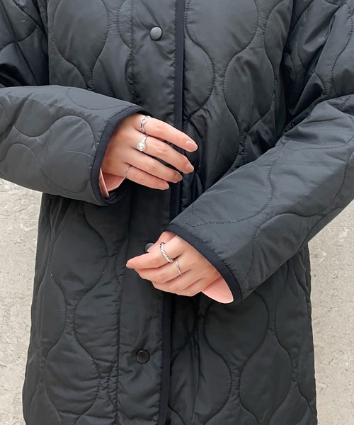 EPIMI E'PIMMY(エピミエピミー)の「【Set販売】フェイクファーボリュームベスト+キルティングミディコート(ミリタリージャケット・レディース・ブラック/カーキ/アイボリー・MEDIUM)」の11枚目の写真