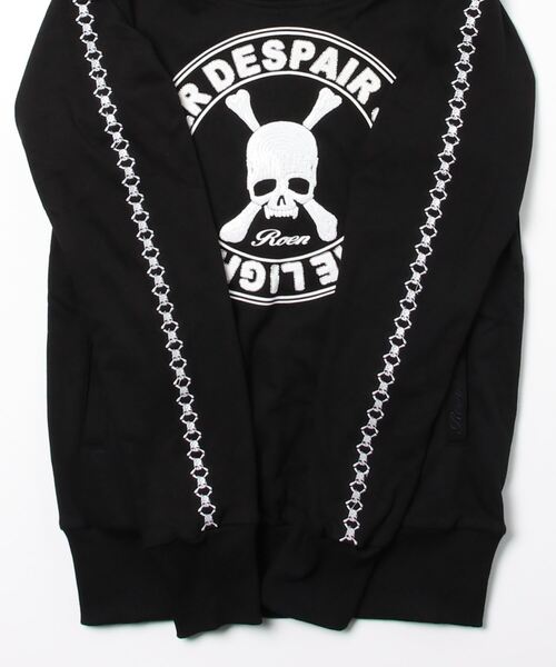ROEN(ロエン)の「ROEN/ロエン/SPANGLE CIRCLE SKULL HOODIE/パーカー(パーカー・メンズ・ブラック・S)」の2枚目の写真