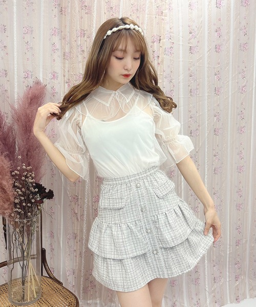 Swankiss(スワンキス)の「PI tiered tweed S/K(スカート・レディース・ベージュ/ブラック/グレー・FREE)」の3枚目の写真