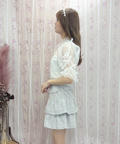 Swankiss(スワンキス)の「PI tiered tweed S/K(スカート・レディース・ベージュ/ブラック/グレー・FREE)」の8枚目の写真