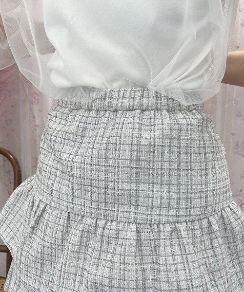 Swankiss(スワンキス)の「PI tiered tweed S/K(スカート・レディース・ベージュ/ブラック/グレー・FREE)」の5枚目の写真