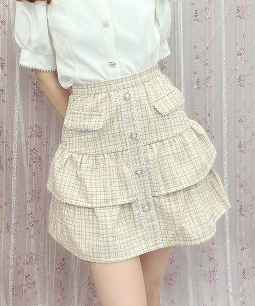 Swankiss(スワンキス)の「PI tiered tweed S/K(スカート・レディース・ベージュ/ブラック/グレー・FREE)」の16枚目の写真