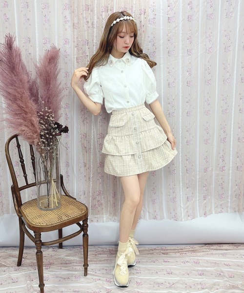 Swankiss(スワンキス)の「PI tiered tweed S/K(スカート・レディース・ベージュ/ブラック/グレー・FREE)」の11枚目の写真