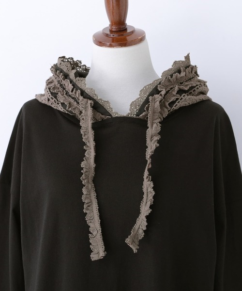 somari imagination（ソマリ イマジネーション）の「『レースデザインパーカーカットソー』（Tシャツ/カットソー・レディース・オフホワイト/ブラック・2/1）」の8枚目の写真