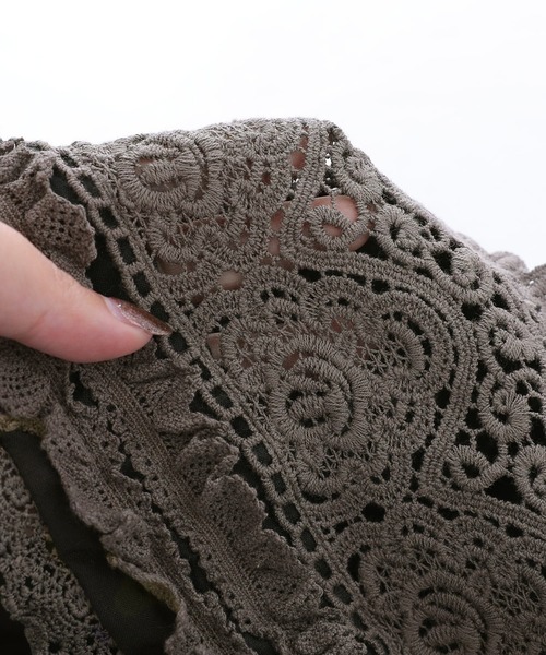 somari imagination（ソマリ イマジネーション）の「『レースデザインパーカーカットソー』（Tシャツ/カットソー・レディース・オフホワイト/ブラック・2/1）」の10枚目の写真