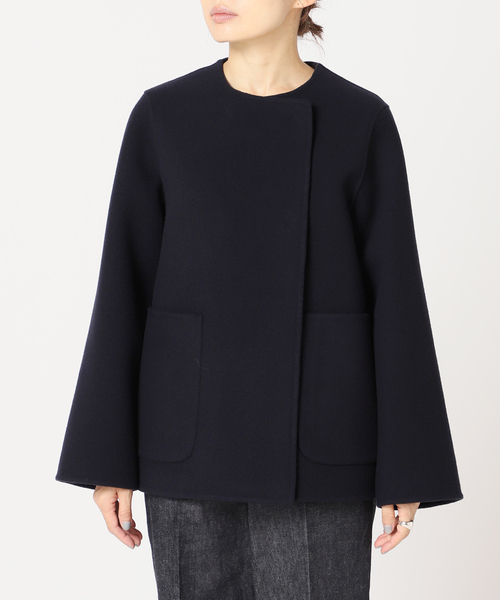 IENA LA BOUCLE S160ダブルフェイスクルーネックショートコート