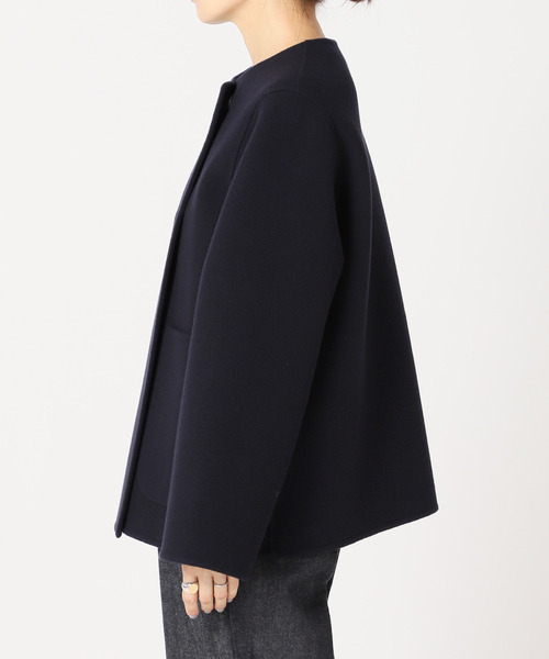 IENA LA BOUCLE S160ダブルフェイスクルーネックショートコート