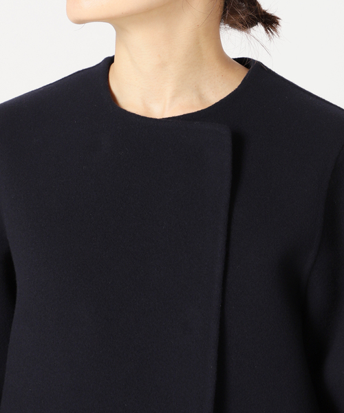 IENA LA BOUCLE S160ダブルフェイスクルーネックショートコート