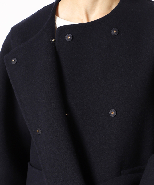 IENA LA BOUCLE S160ダブルフェイスクルーネックショートコート