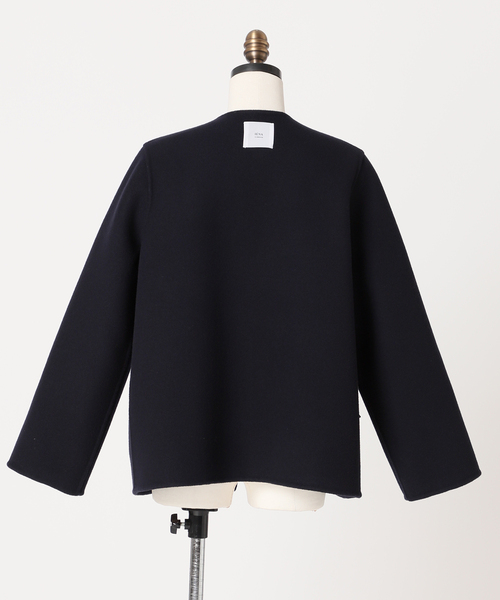 IENA LA BOUCLE S160ダブルフェイスクルーネックショートコート