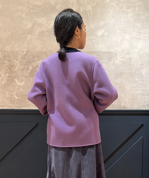 IENA LA BOUCLE S160ダブルフェイスクルーネックショートコート