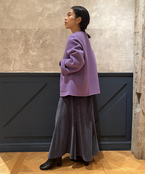IENA LA BOUCLE S160ダブルフェイスクルーネックショートコート