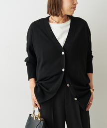 cash feel wool Vネックカーディガン
