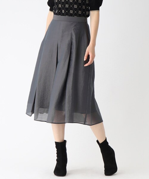 index（インデックス）の「◆シャンブレーフレアスカート【WEB限定サイズ】（スカート・レディース・ガンメタ/グリーン系その他5/ピンク系その他2・40/38/42/36）」の3枚目の写真