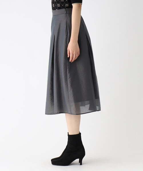 index（インデックス）の「◆シャンブレーフレアスカート【WEB限定サイズ】（スカート・レディース・ガンメタ/グリーン系その他5/ピンク系その他2・40/38/42/36）」の4枚目の写真