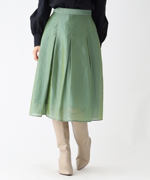 index（インデックス）の「◆シャンブレーフレアスカート【WEB限定サイズ】（スカート・レディース・ガンメタ/グリーン系その他5/ピンク系その他2・40/38/42/36）」の9枚目の写真