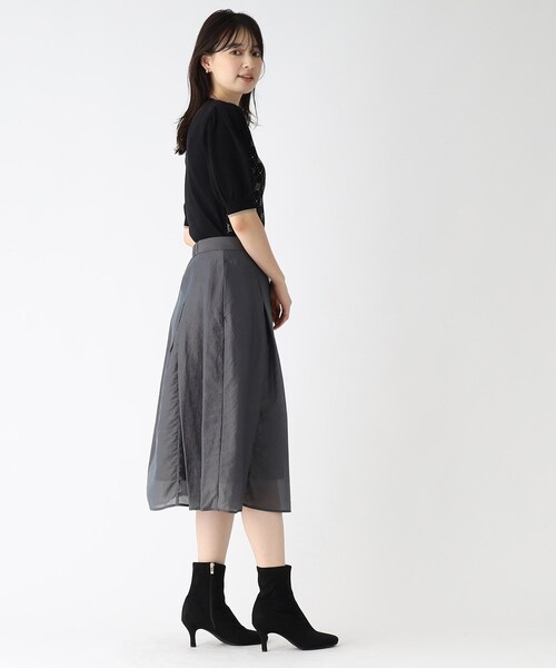 index（インデックス）の「◆シャンブレーフレアスカート【WEB限定サイズ】（スカート・レディース・ガンメタ/グリーン系その他5/ピンク系その他2・40/38/42/36）」の6枚目の写真