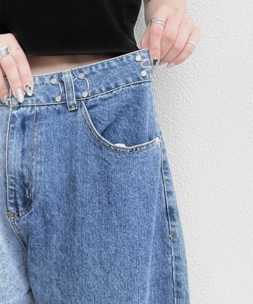 LVEU.（ラブユ.）の「Bicolor over damage denim / バイカラーオーバー