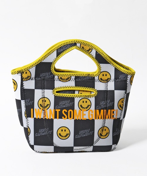 HORN GARMENT ホーンガーメント　ポーチ 超美品】ホーンガーメント 2WAYカートバッグ 黒×白 外ポケット付