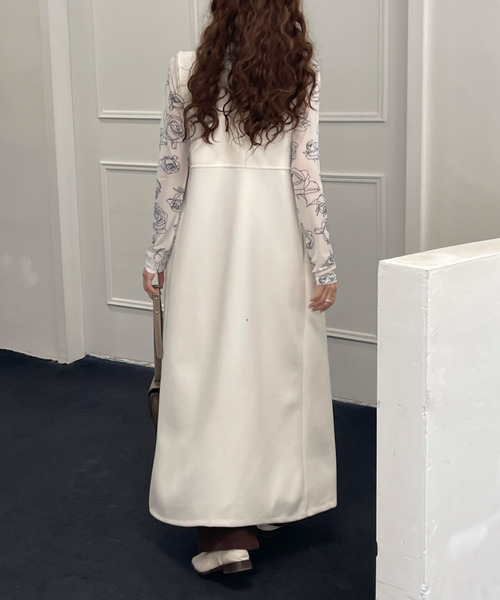 BANNER SELECT(バナーセレクト)の「ウールライク ノーカラーロングベストコート ジレ(ベスト・レディース・ブラウン/ホワイト/ブラック/ダークブラウン・M/L)」の5枚目の写真