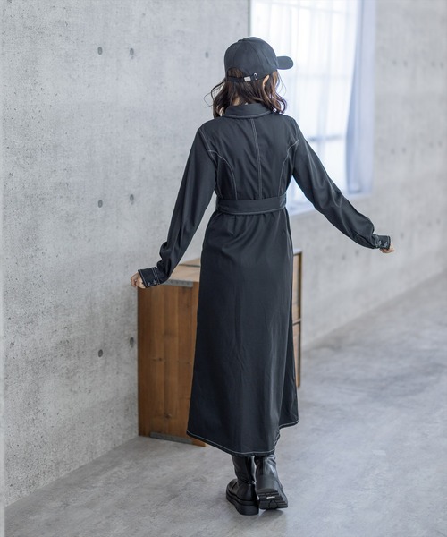 clear（クリア）の「サイドスリットロングワンピース（ワンピース・レディース・カーキ/ブラック・F）」の16枚目の写真