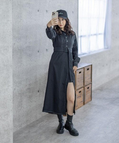 clear（クリア）の「サイドスリットロングワンピース（ワンピース・レディース・カーキ/ブラック・F）」の15枚目の写真