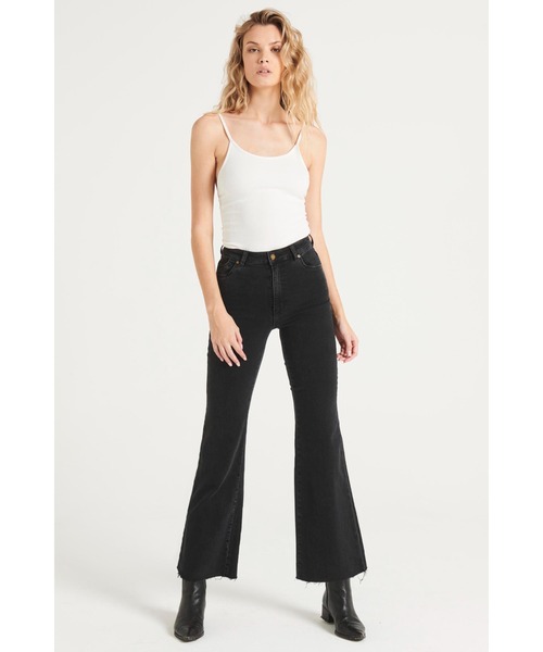 ROLLA'S（ローラス）の「EASTCOAST CROP FLARE（デニムパンツ・レディース・ブラック・24/25/26）」の3枚目の写真