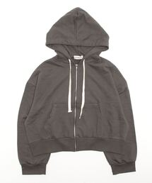Chikashitsu + | 【Chikashitsu +/チカシツプラス】cropped sweat zip hoodie / ジップアップ ジップフーディ ジップパーカー ジップアップパーカー ジップアップフーディ スウェット 短丈 ショート丈フーディ ショートフーディ クロップ 羽織 秋服 冬服(パーカー)