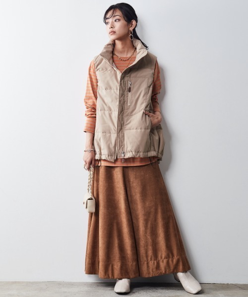 CHIC STYLE(シックスタイル)の「 スエード調フレアマキシスカート <大きいサイズ有>シックスタイル(スカート・レディース・ネイビー/モカ・M/L/LL/3L/4L/5L/6L/8L)」の11枚目の写真