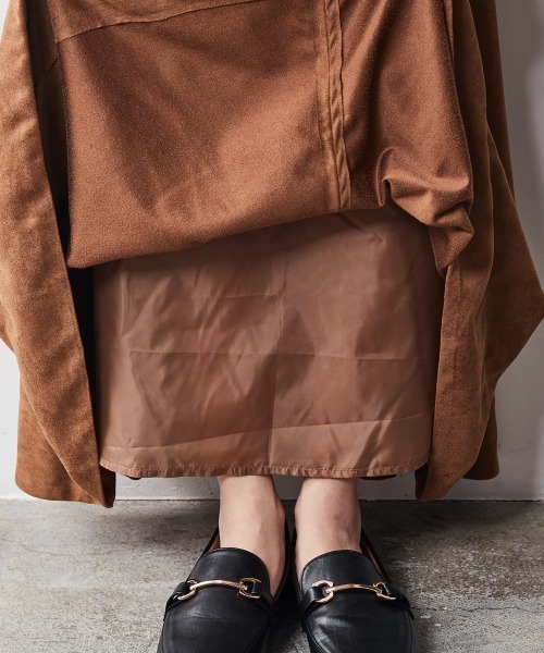CHIC STYLE(シックスタイル)の「 スエード調フレアマキシスカート <大きいサイズ有>シックスタイル(スカート・レディース・ネイビー/モカ・M/L/LL/3L/4L/5L/6L/8L)」の18枚目の写真