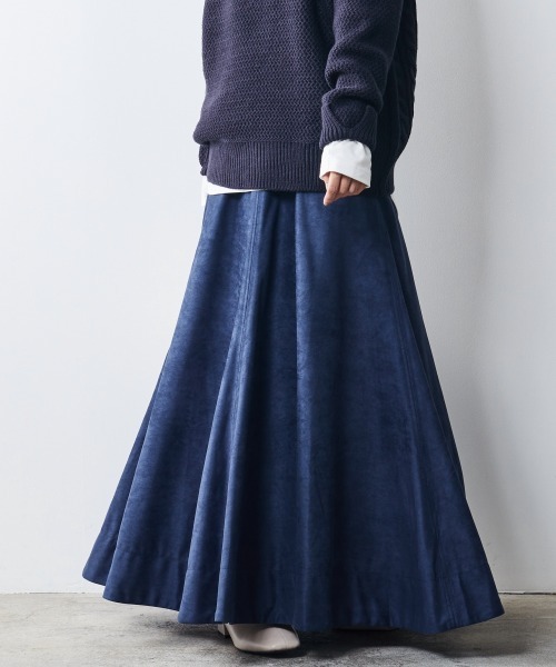 CHIC STYLE(シックスタイル)の「 スエード調フレアマキシスカート <大きいサイズ有>シックスタイル(スカート・レディース・ネイビー/モカ・M/L/LL/3L/4L/5L/6L/8L)」の15枚目の写真
