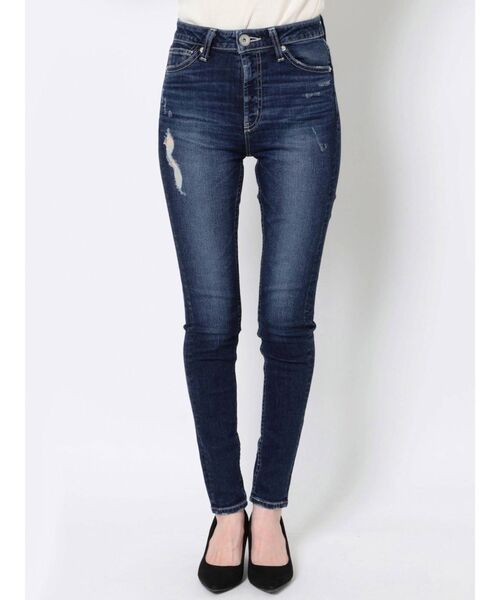 GYDA(ジェイダ)の「ミドルウエスト BOTH RIPPED スキニーデニムパンツ(デニムパンツ・レディース・インディゴブルー/ブルー・X-SMALL/SMALL/MEDIUM)」の20枚目の写真