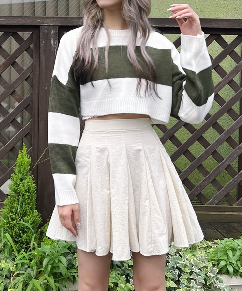 Figments（フィグメンツ）の「ナイロンプリーツミニスカート（スカート・レディース・ブラック/キナリ・FREE）」の5枚目の写真